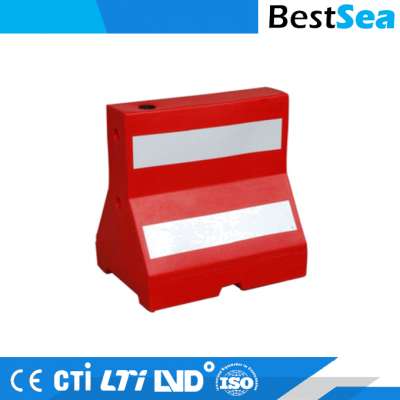 Water filled barrier portable, red rubber water barrier